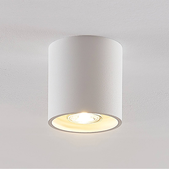Lindby Parvin aluminium-downlight, rund, vit