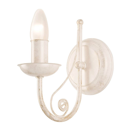 Vägglampa Aylean av stål utan skärm, vit