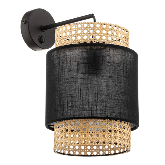 Vägglampa Boho, svart/rotting