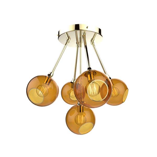 Design by Us Ballroom Molecule Taklampa Bärnsten & Guld