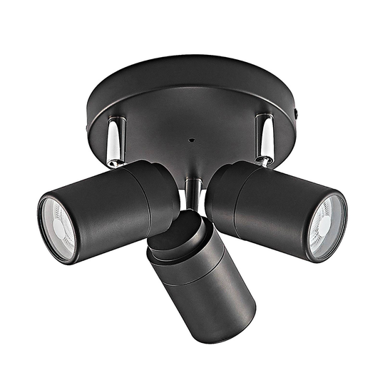 Lindby Remilan takspotlight, svart, rund