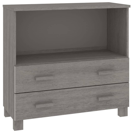 Skänk ljusgrå 85x35x80 cm massiv furu