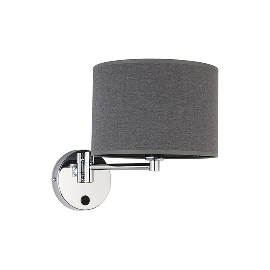 Vägglampa Hotel med strömbrytare, svängbar, grå