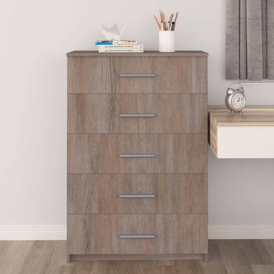Byrå 71x35x108 cm sonoma-ek spånskiva