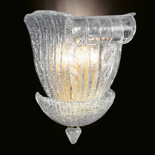 Guld genomskinlig vägglampa Tartaruga