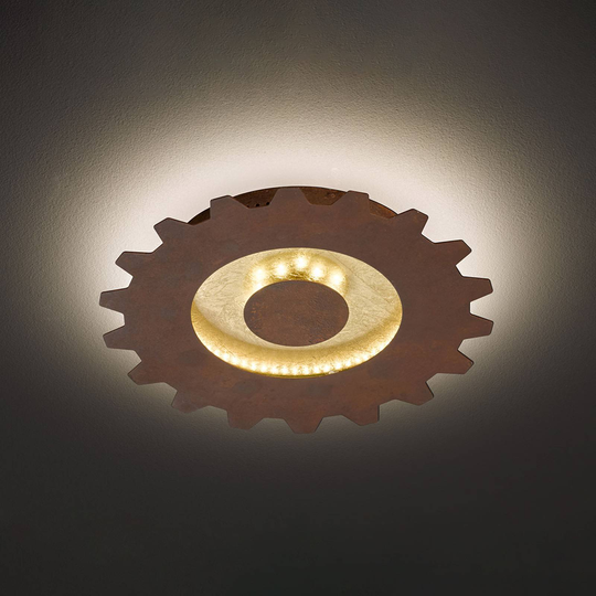 LED-taklampa Leif i kugghjulsoptik, Ø 30 cm