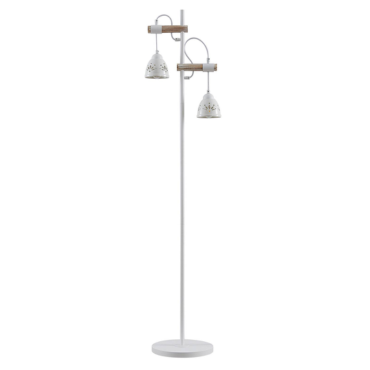 Lindby Pimana golvlampa med två keramikskärmar