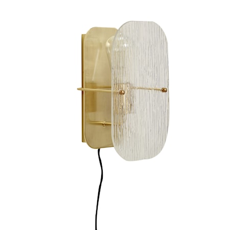 Vägglampa Metall Glas Mässing