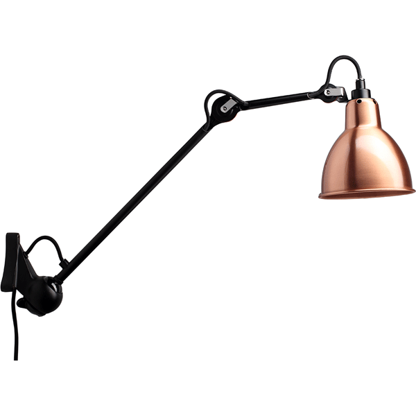 Lampe Gras N222 Vägglampa Matt Svart & Koppar/Vit
