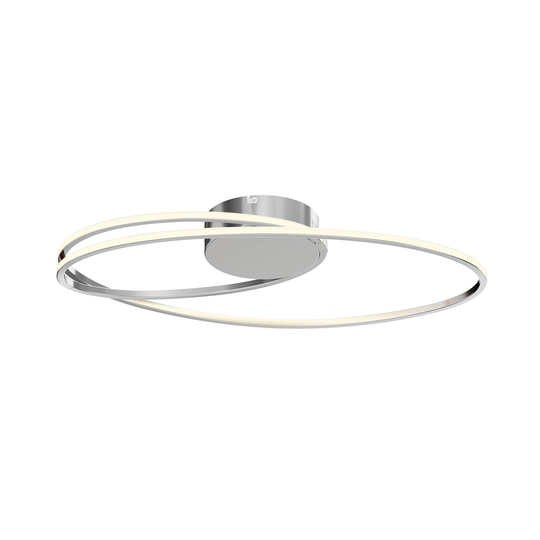 Lindby Xenias LED-taklampa, krom, 60x35 cm