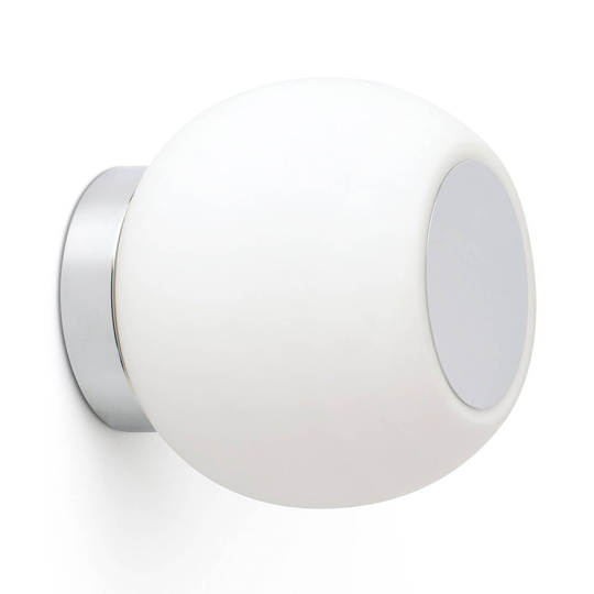 LED-vägglampa Moy i krom med glasskärm