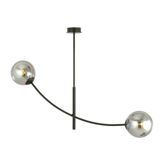 Taklampa Hunter, svart/grafik, 2 lampor