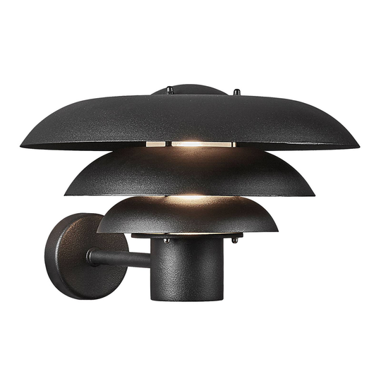 Utomhusvägglampa Kurnos svart Ø 35 cm