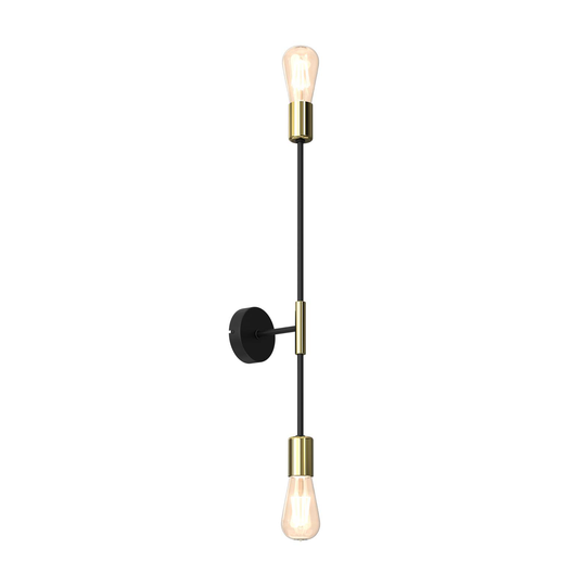 Vägglampa Ilia, svart/guld, 2 lampor