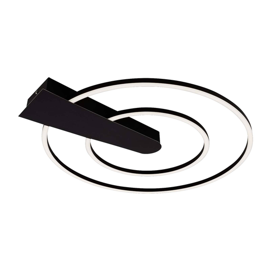 LED-taklampa Nico Duo, 3 000 K, rund, svart