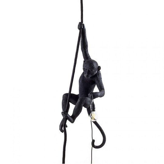 Seletti Monkey Med Rep Taklampa Svart Utomhus