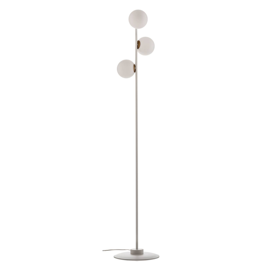 Golvlampa Gama 3 i vitt med tre glaskulor