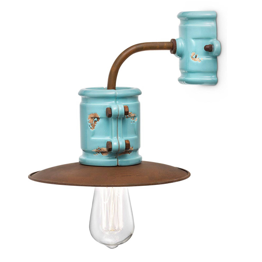 Vägglampa Nicolo i vintagestil, turkos