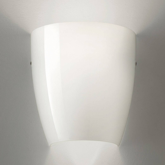 Vägglampa Dafne av glas glossy vit