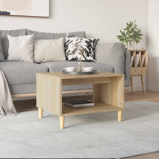 vidaXL Soffbord sonoma-ek 60x40x50 cm konstruerat trä