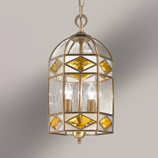 Emilia - taklampa med katedralglas