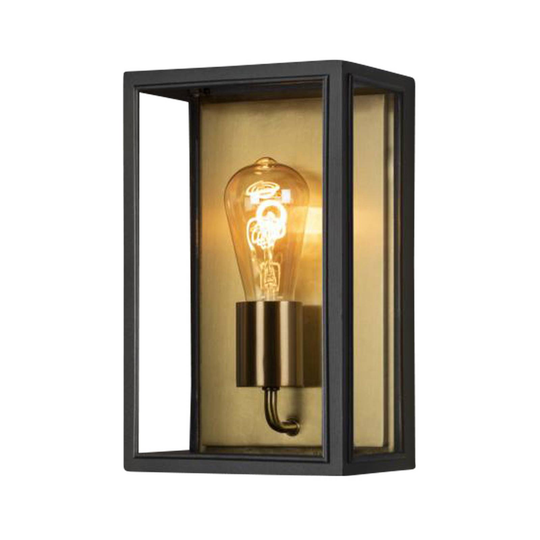 Utomhusvägglampa Carpi, svart, bredd 18cm