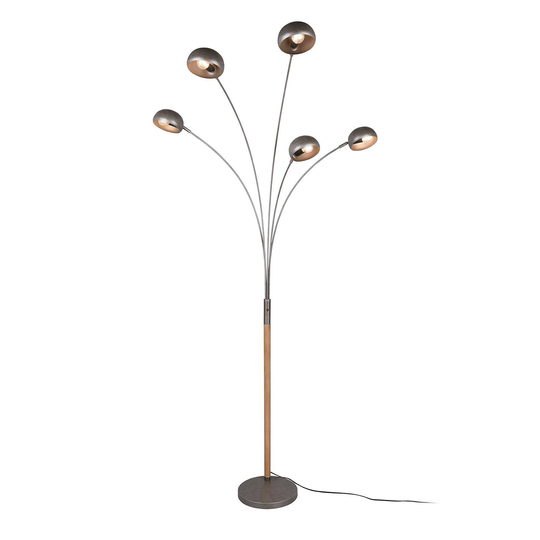 Golvlampa Dito, 5 lampor, matt nickel