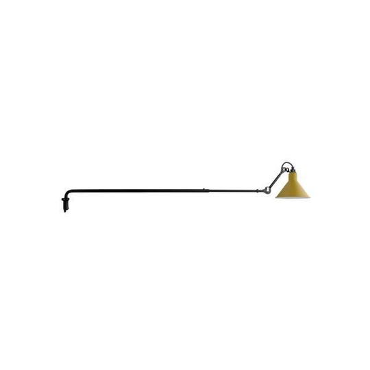 Lampe Gras N213 Vägglampa Matt Svart & Matt Gul