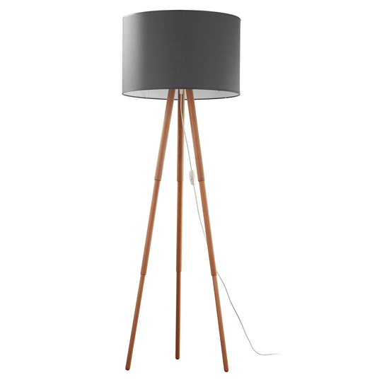 Golvlampa Tokyo, trebent av trä, bok/grafit