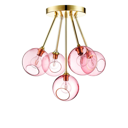 Design by Us Ballroom Molecule Taklampa Rosa & Guld