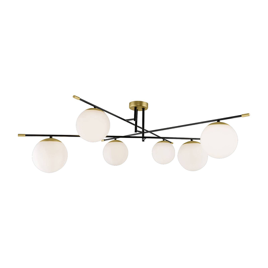 Maytoni Nostalgia, taklampa 6 lampor, glas