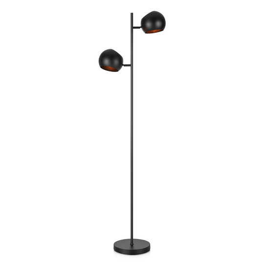 Golvlampa Edgar, 2 lampor, svart