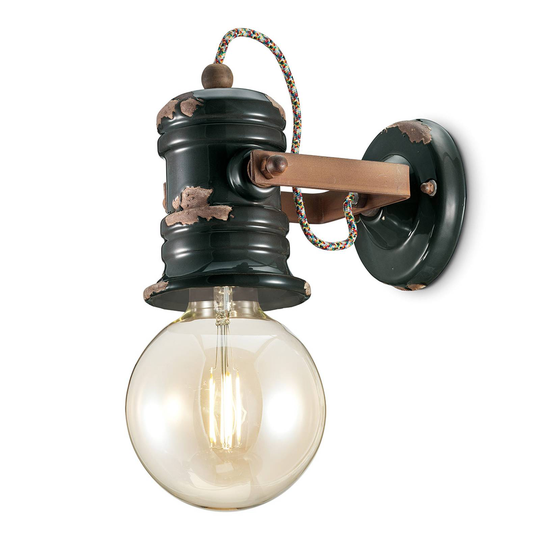 Vägglampa C1843 i vintage-design svart
