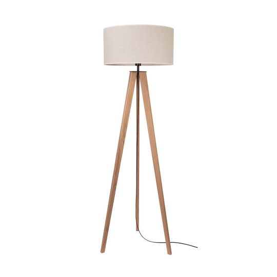 Golvlampa Maira, trebent, ek oljad, beige