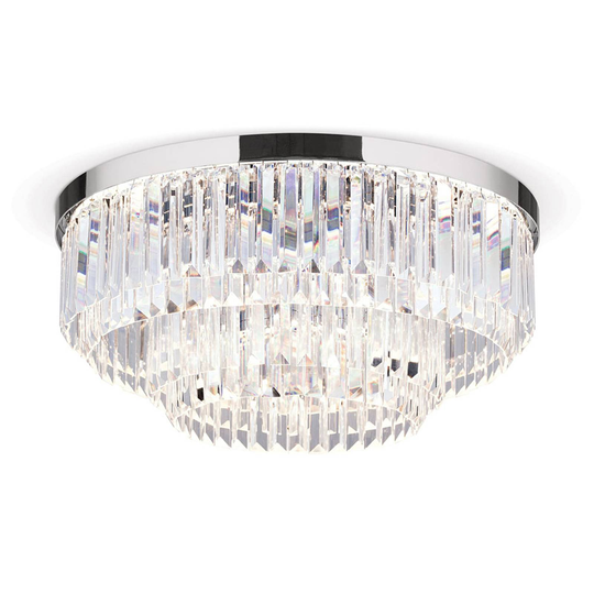 LED-taklampa Prism, krom, Ø 55 cm