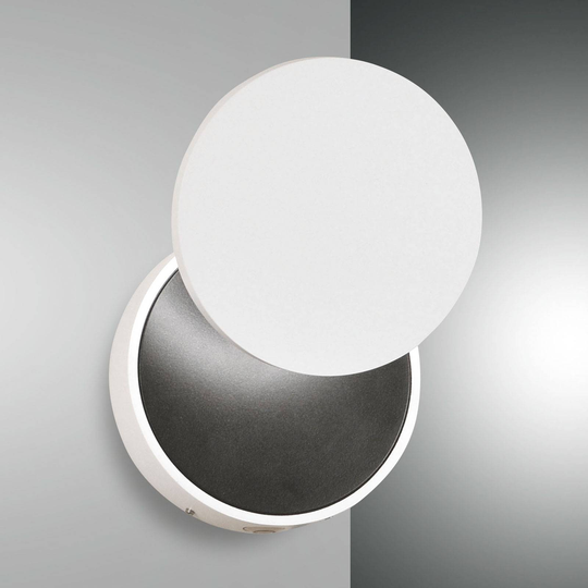 LED-vägglampa Ara med lässpot, vit-svart