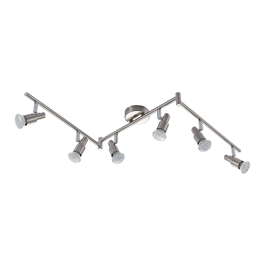 ELC Farida LED-taklampa, nickel, 6 lampor