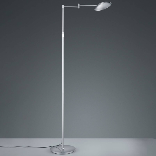 LED-golvlampa Calcio, justerbar, matt nickel