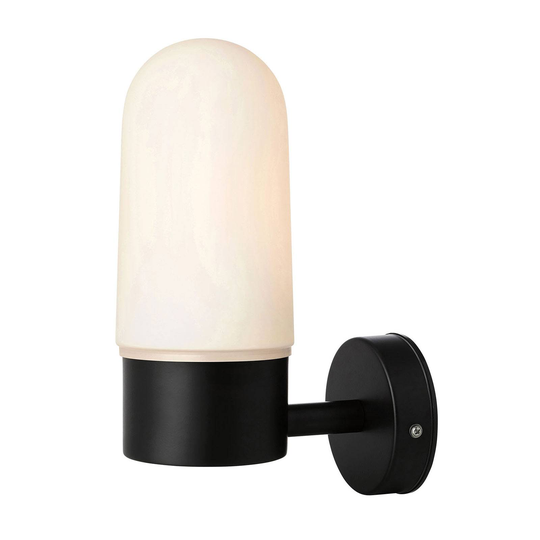 Vägglampa Zen, mjölkglas, svart