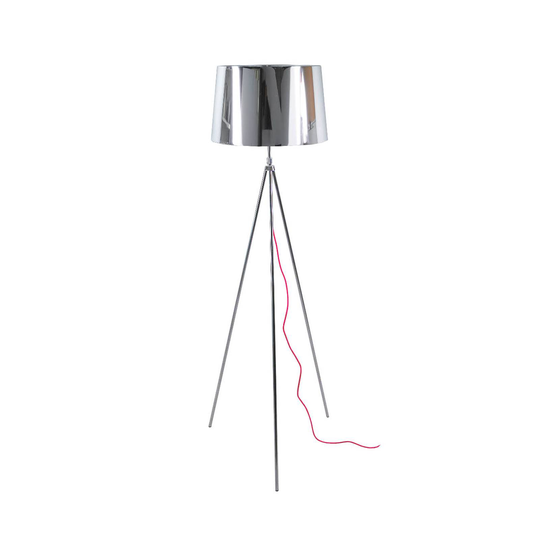 Aluminor Tropic golvlampa krom, kabel röd