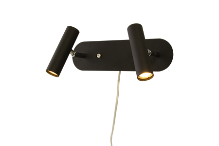 Artic Vägglampa Dubbel. Svart IP20