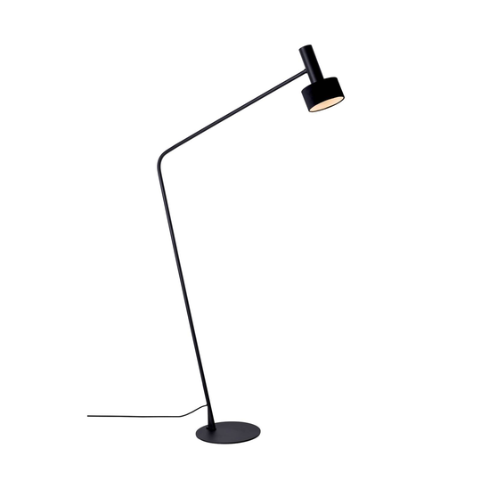 Golvlampa Arietta med sammetsskärm, svart