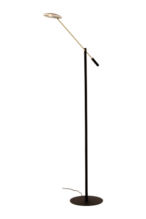 Cadiz Golvlampa Svart/Matt Mässing IP20