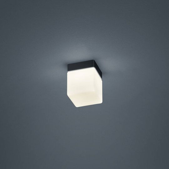 Helestra Keto LED-taklampa, kantig svart