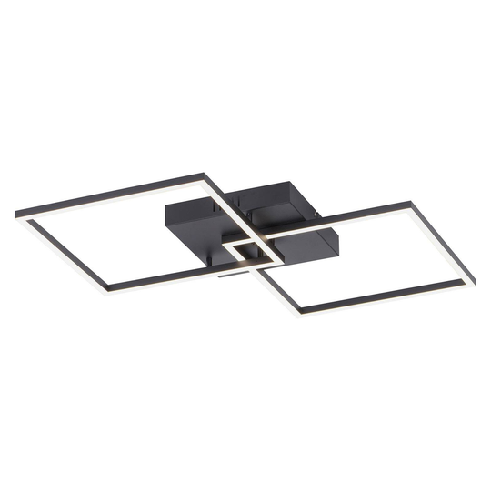 LED-taklampa Iven, svart 2 lampor kvadrat