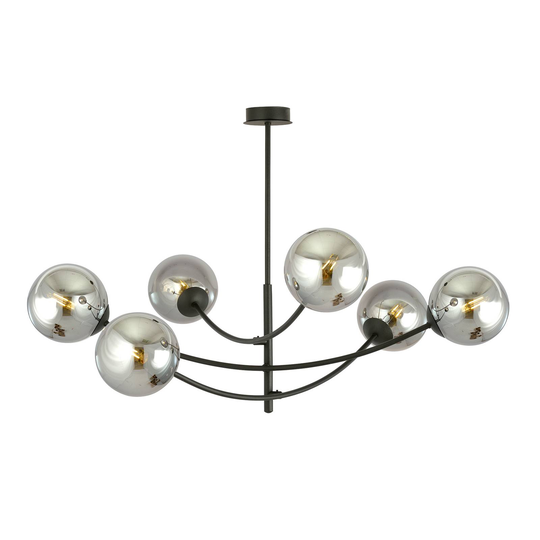 Taklampa Hunter, svart/grafik, 6 lampor