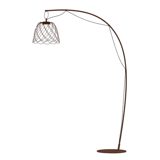 LED-golvlampa Nefer, IP44, med ledning, corten
