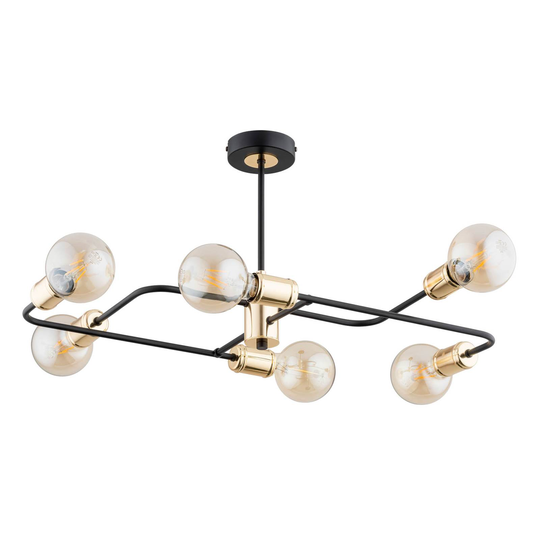 Taklampa Lotze, 6 lampor, 33x70 cm