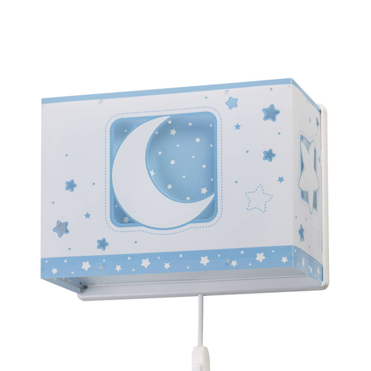 Vägglampa för banrum Moonlight med kontakt, blå