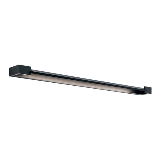 LED-spegellampa Zandor i svart, bredd 90 cm